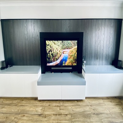 Custom designed TV media storage unit